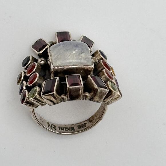 Nicky Butler Ring sz 6 Sterling Silver 925 Rainbow Moonstone India Boho 238/800 - Picture 7 of 14
